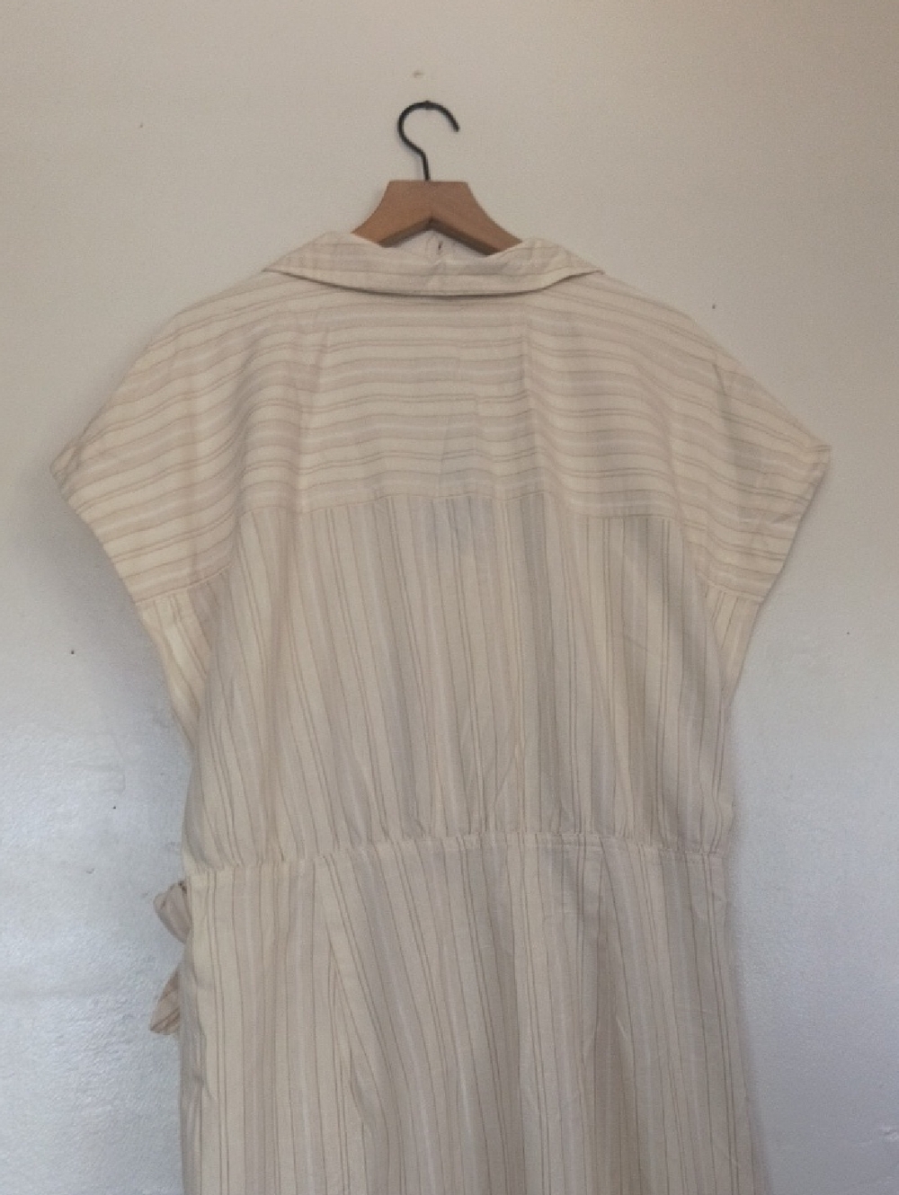 NWT Universal Thread Cream Striped Wrap-Tie Shirt Dress Sz XXL Women - Picture 8 of 12